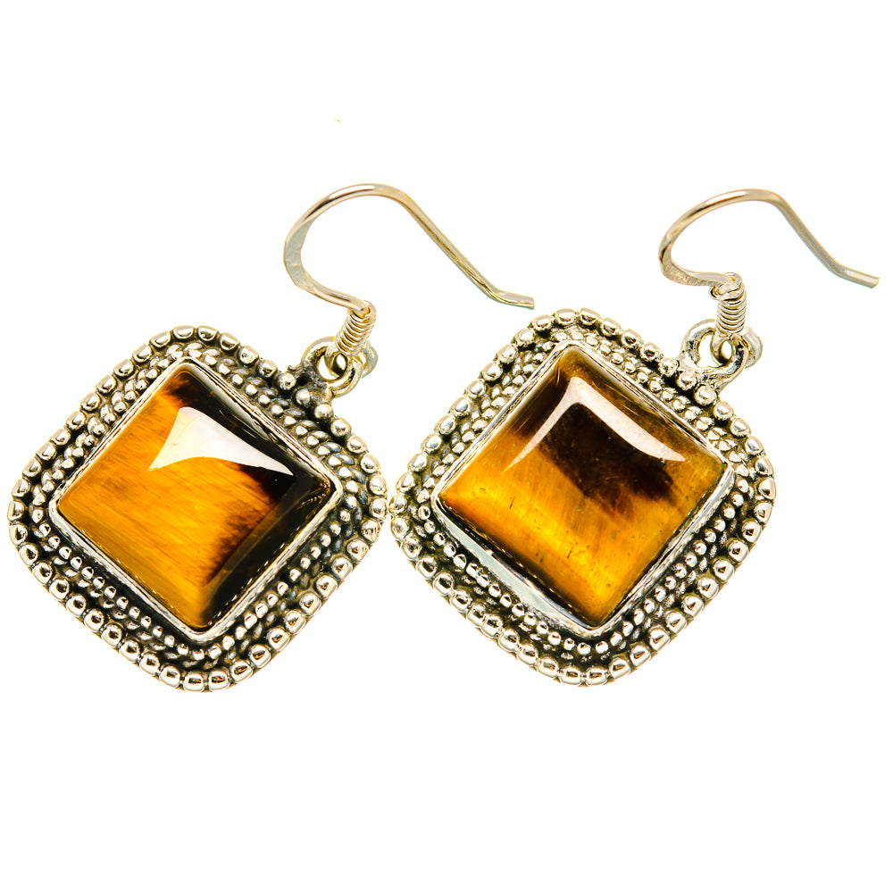 Tiger Eye Earrings handcrafted by Ana Silver Co - EARR419201