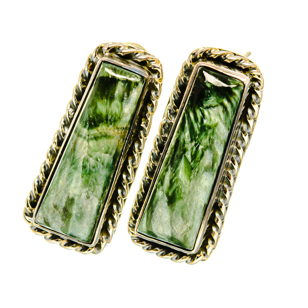 Seraphinite Earrings handcrafted by Ana Silver Co - EARR419204