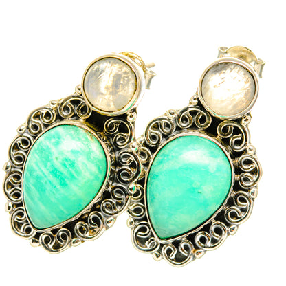 Amazonite Earrings handcrafted by Ana Silver Co - EARR419210
