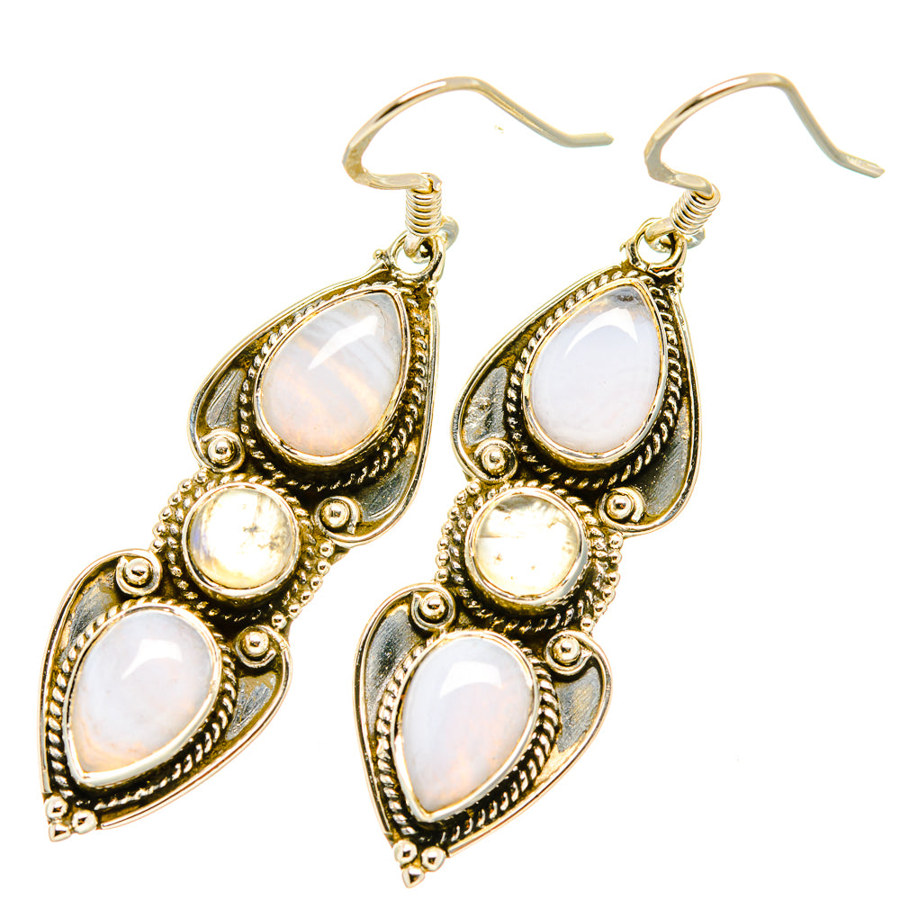 Rainbow Moonstone Earrings handcrafted by Ana Silver Co - EARR419232