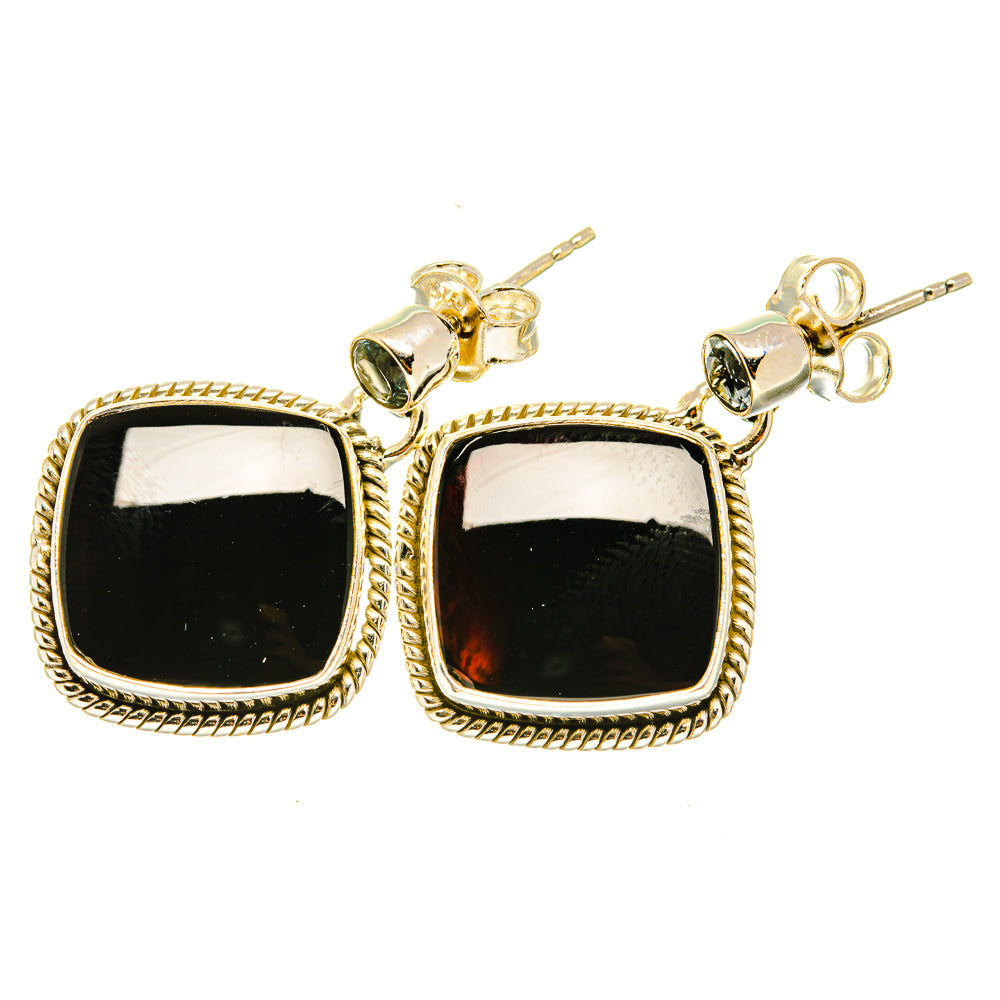 Black Onyx Earrings handcrafted by Ana Silver Co - EARR419249