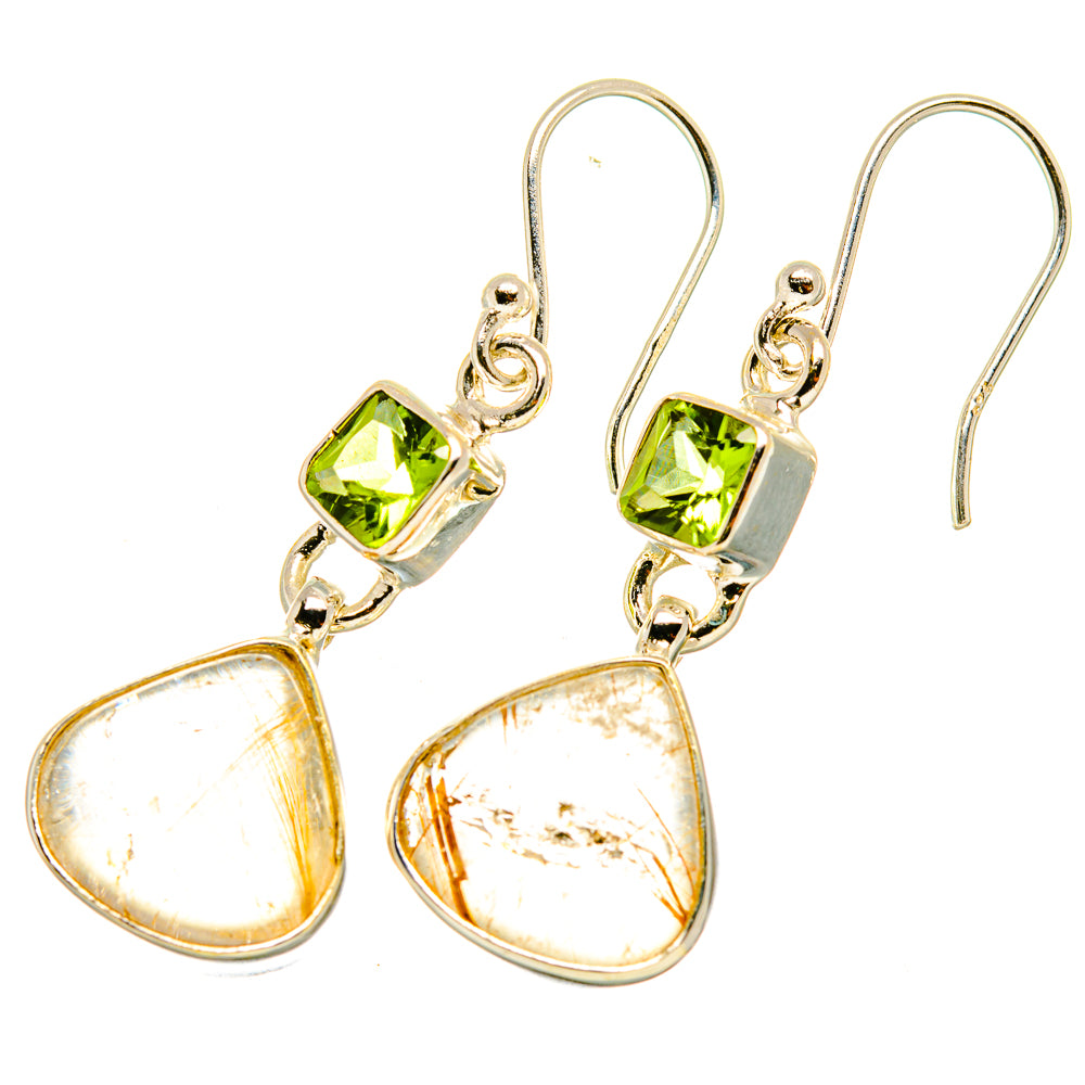 Rutilated Quartz Earrings handcrafted by Ana Silver Co - EARR419250