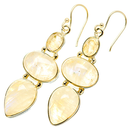 Rainbow Moonstone Earrings handcrafted by Ana Silver Co - EARR419263