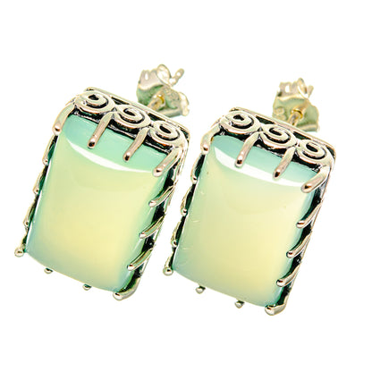 Aqua Chalcedony Earrings handcrafted by Ana Silver Co - EARR419317