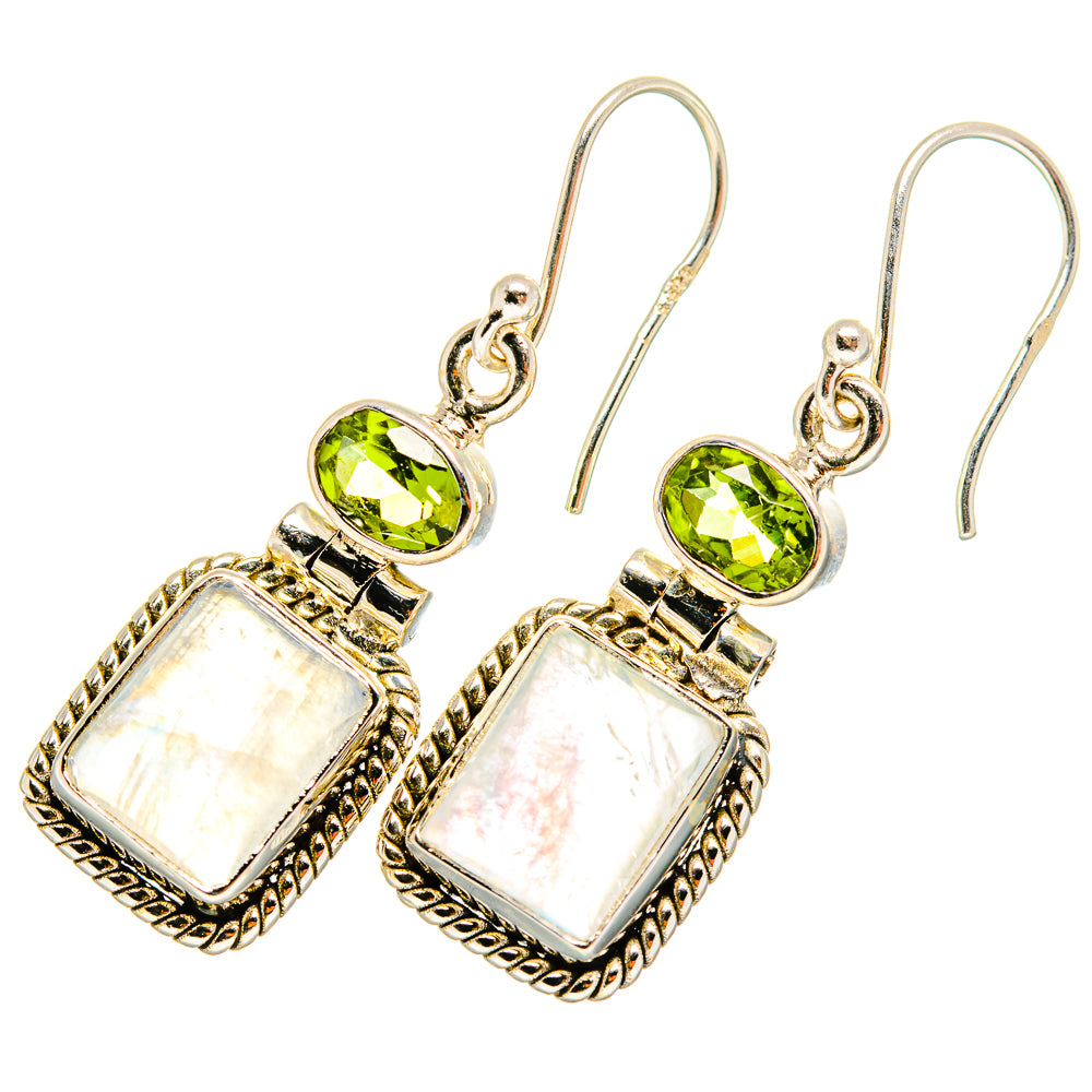 Rainbow Moonstone Earrings handcrafted by Ana Silver Co - EARR419321