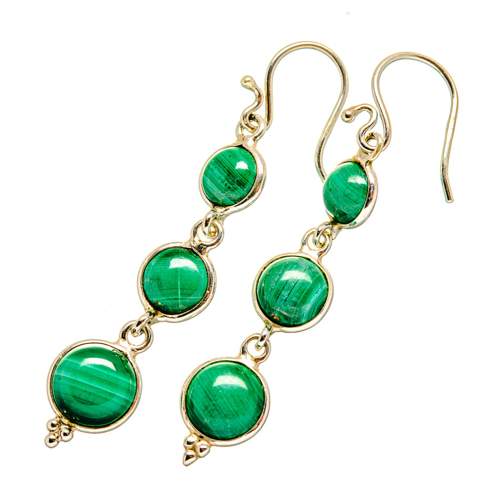 Malachite Earrings handcrafted by Ana Silver Co - EARR419322