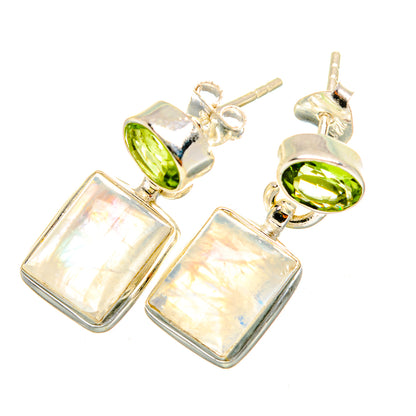 Rainbow Moonstone Earrings handcrafted by Ana Silver Co - EARR419328