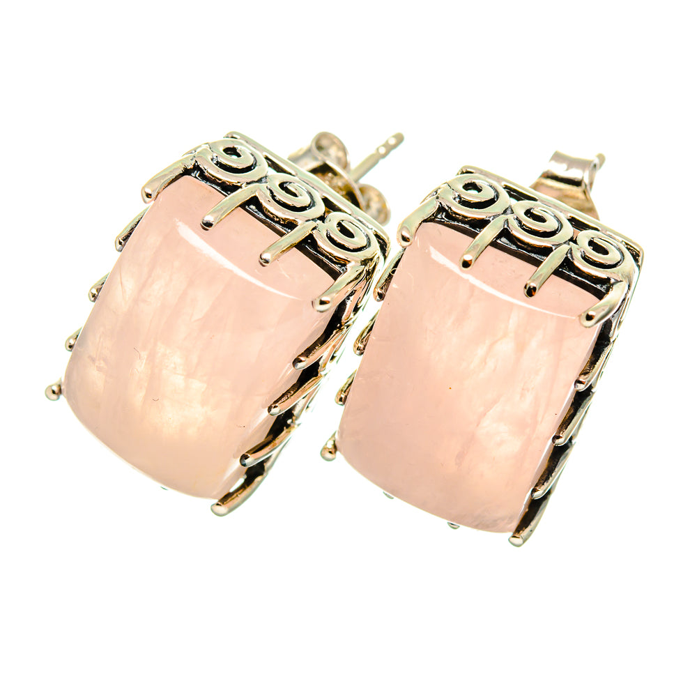 Rose Quartz Earrings handcrafted by Ana Silver Co - EARR419331