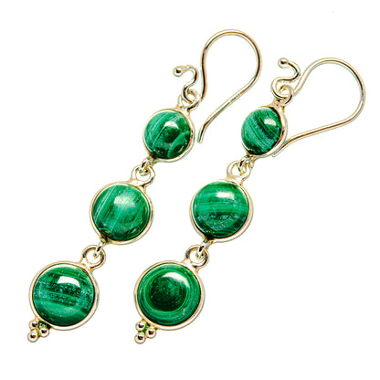 Malachite Earrings handcrafted by Ana Silver Co - EARR419332