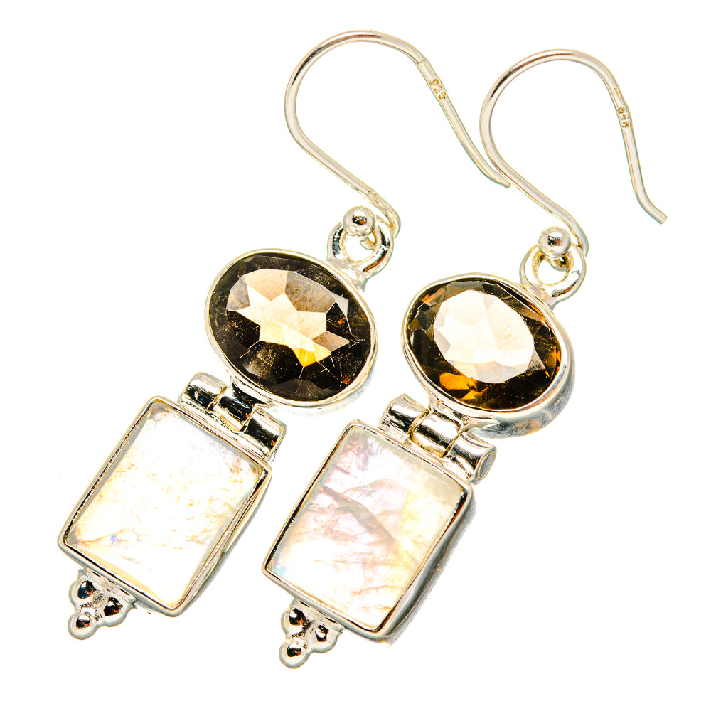 Rainbow Moonstone Earrings handcrafted by Ana Silver Co - EARR419338