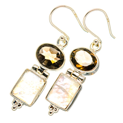 Rainbow Moonstone Earrings handcrafted by Ana Silver Co - EARR419338