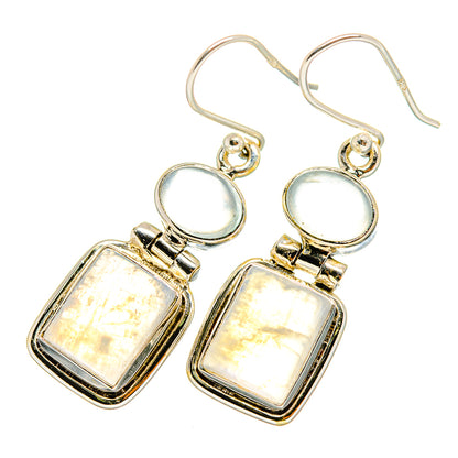 Rainbow Moonstone Earrings handcrafted by Ana Silver Co - EARR419344