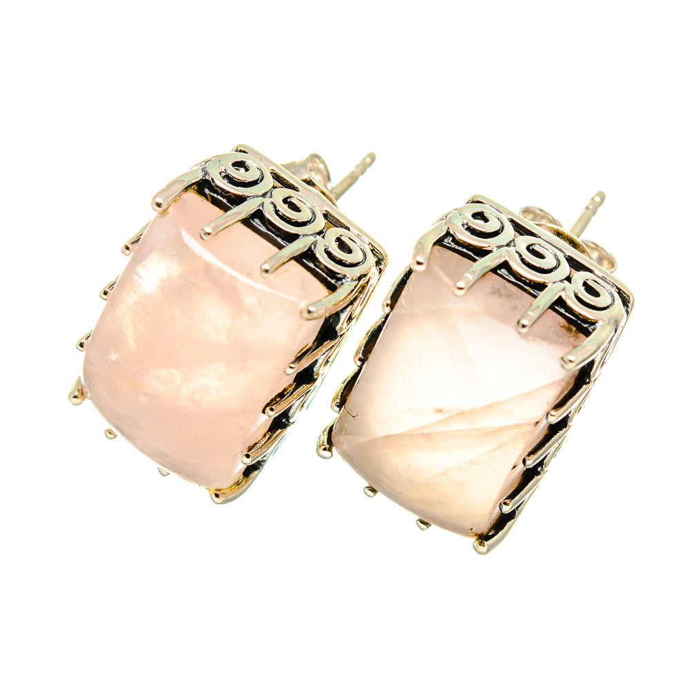 Rose Quartz Earrings handcrafted by Ana Silver Co - EARR419345