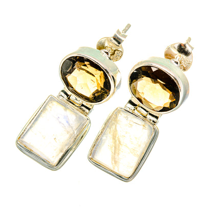Rainbow Moonstone Earrings handcrafted by Ana Silver Co - EARR419346