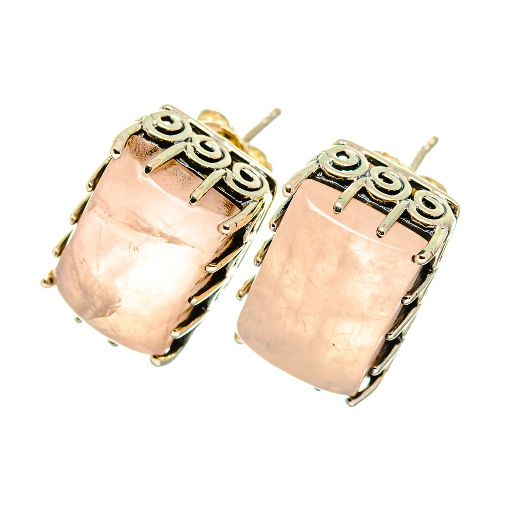 Rose Quartz Earrings handcrafted by Ana Silver Co - EARR419347