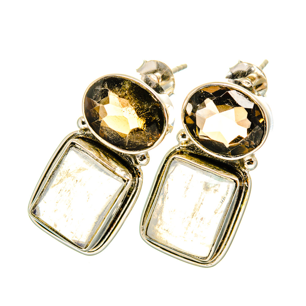 Rainbow Moonstone Earrings handcrafted by Ana Silver Co - EARR419352