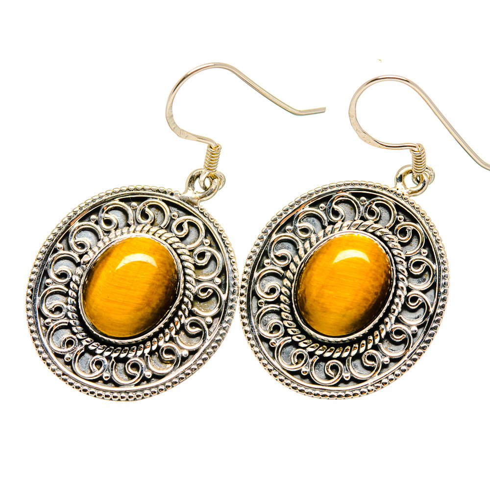 Tiger Eye Earrings handcrafted by Ana Silver Co - EARR419355