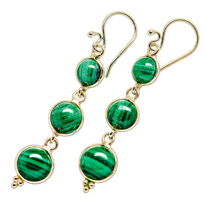 Malachite Earrings handcrafted by Ana Silver Co - EARR419357