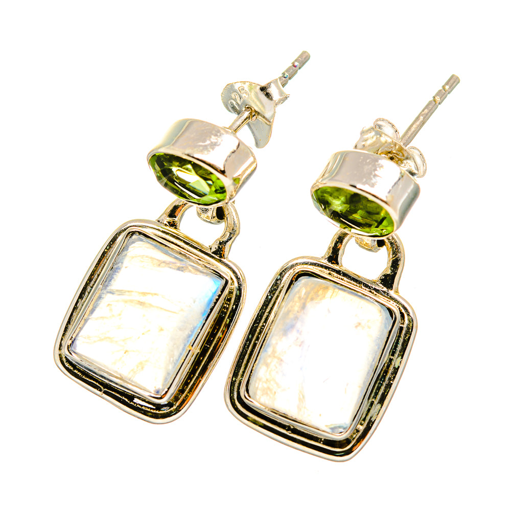 Rainbow Moonstone Earrings handcrafted by Ana Silver Co - EARR419358