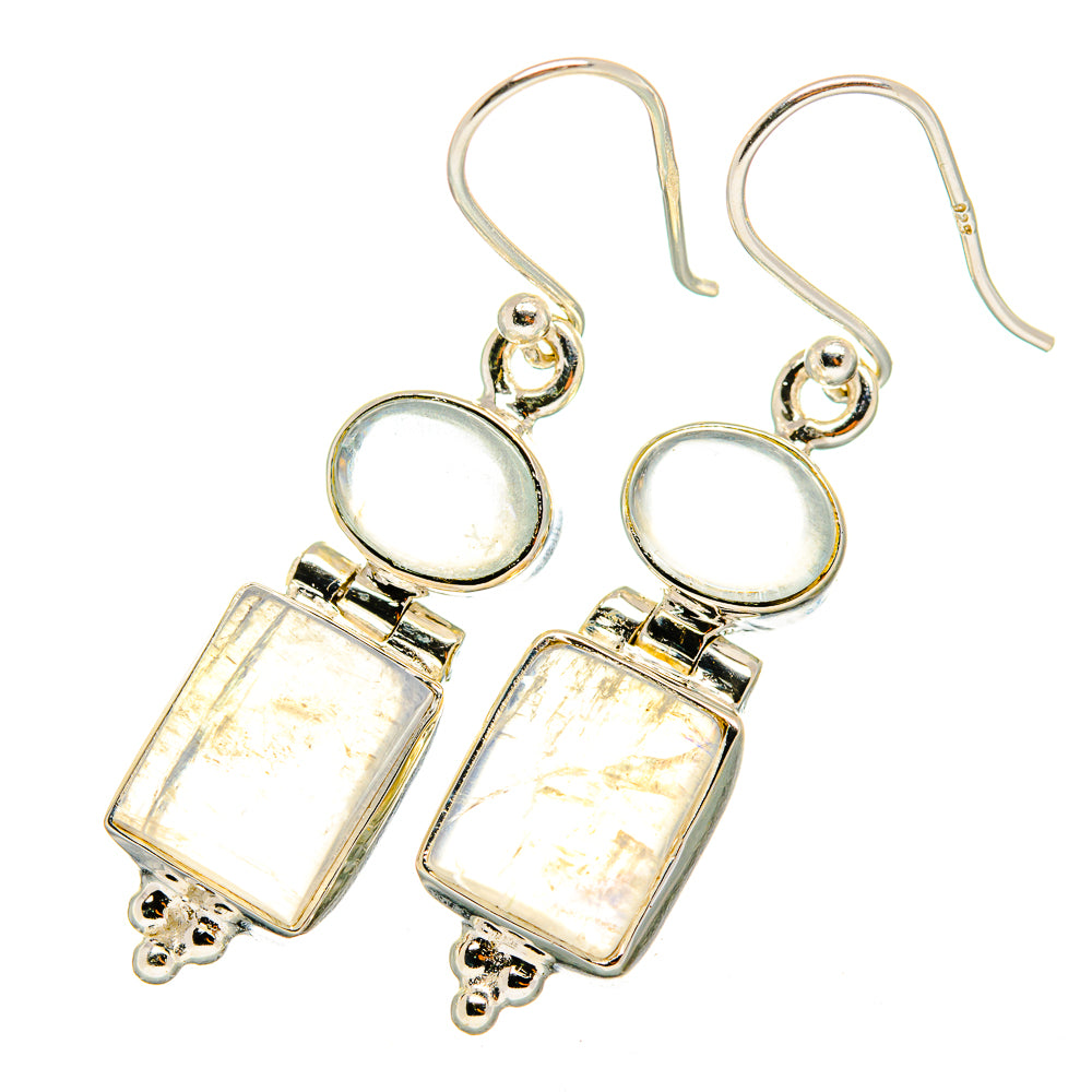 Rainbow Moonstone Earrings handcrafted by Ana Silver Co - EARR419360