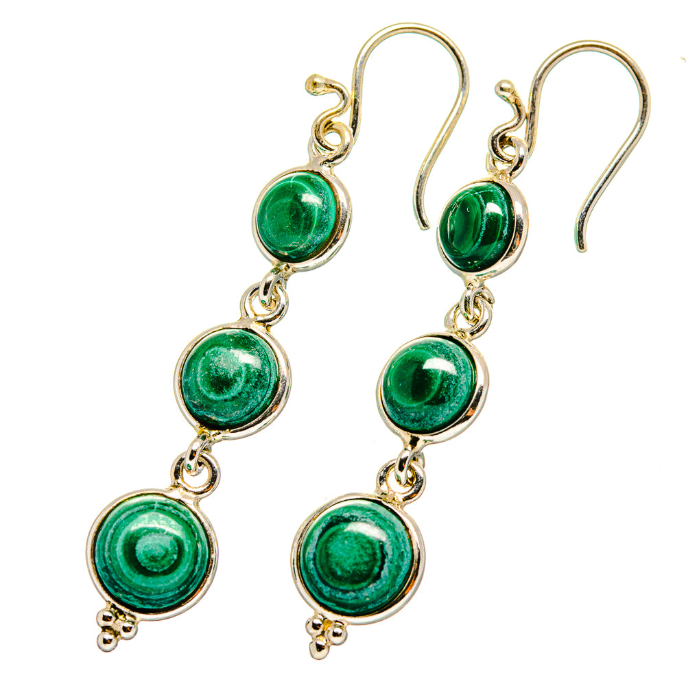 Malachite Earrings handcrafted by Ana Silver Co - EARR419362