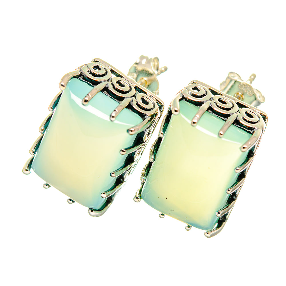 Aqua Chalcedony Earrings handcrafted by Ana Silver Co - EARR419366