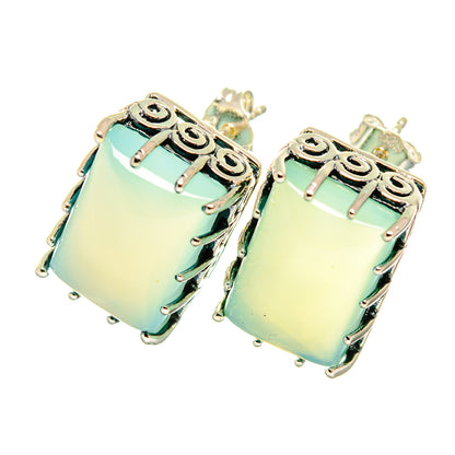 Aqua Chalcedony Earrings handcrafted by Ana Silver Co - EARR419366