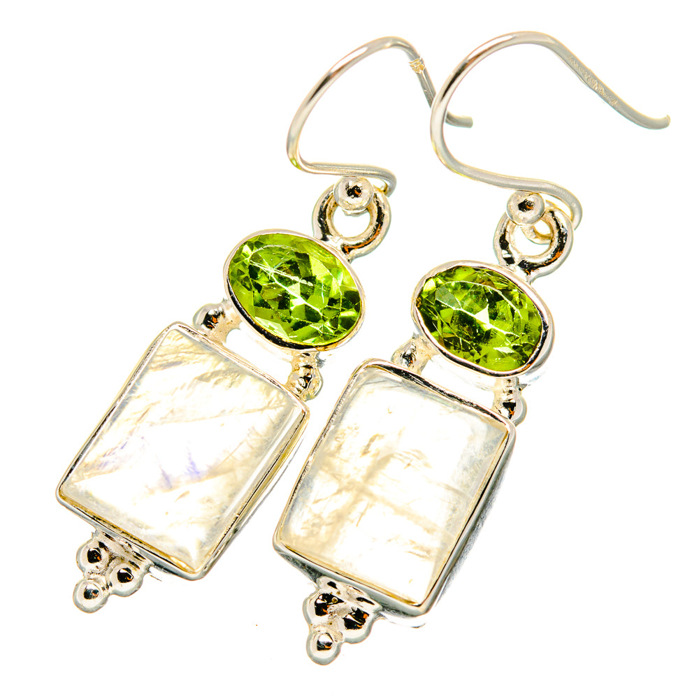 Rainbow Moonstone Earrings handcrafted by Ana Silver Co - EARR419368