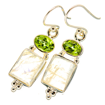 Rainbow Moonstone Earrings handcrafted by Ana Silver Co - EARR419368