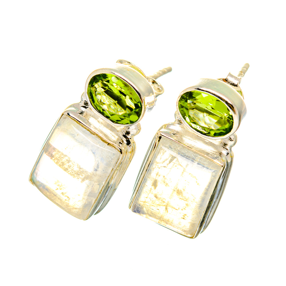 Rainbow Moonstone Earrings handcrafted by Ana Silver Co - EARR419382