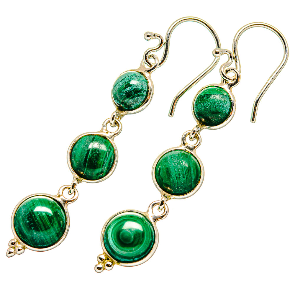 Malachite Earrings handcrafted by Ana Silver Co - EARR419384