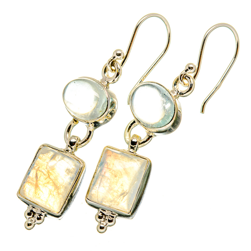 Rainbow Moonstone Earrings handcrafted by Ana Silver Co - EARR419387