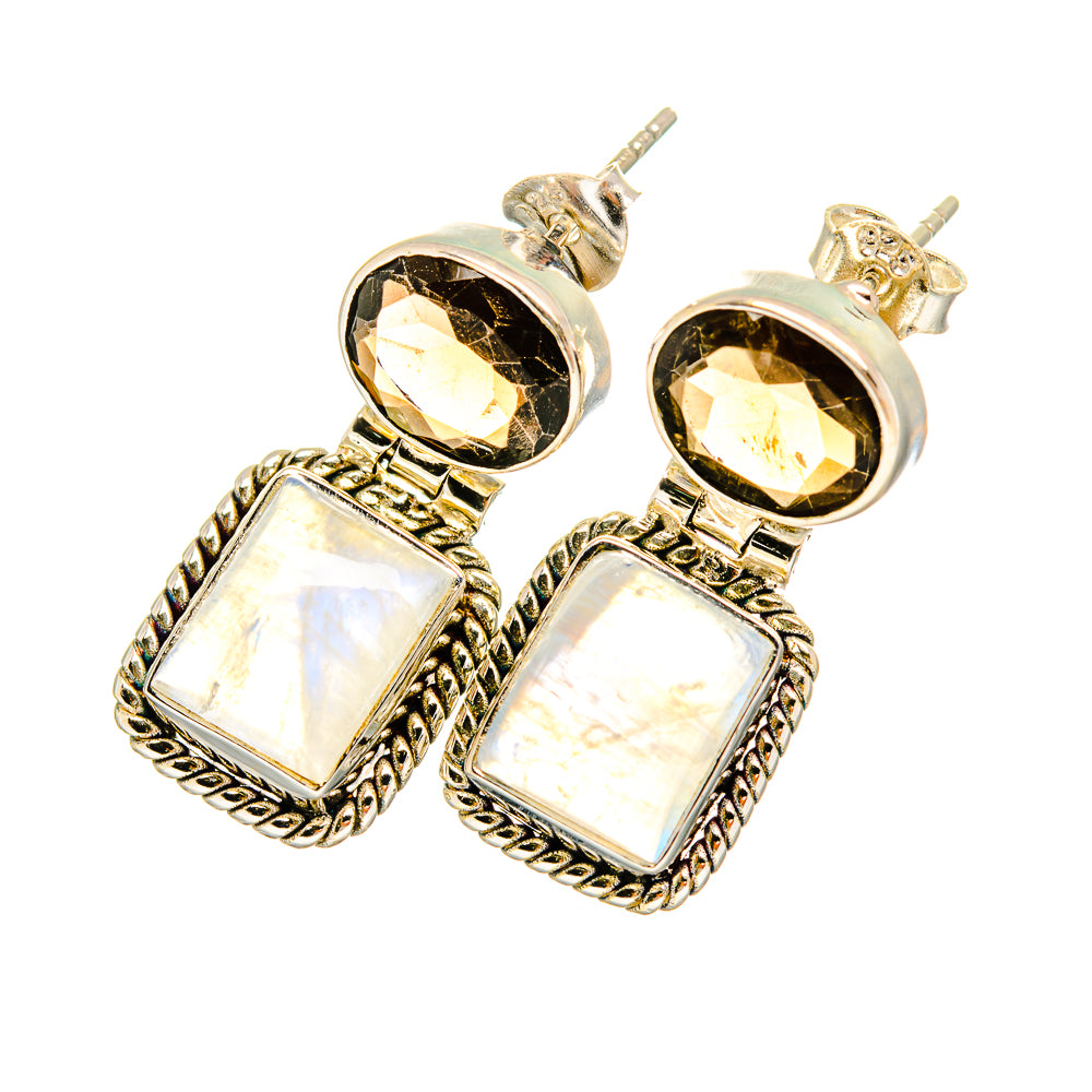 Rainbow Moonstone Earrings handcrafted by Ana Silver Co - EARR419390