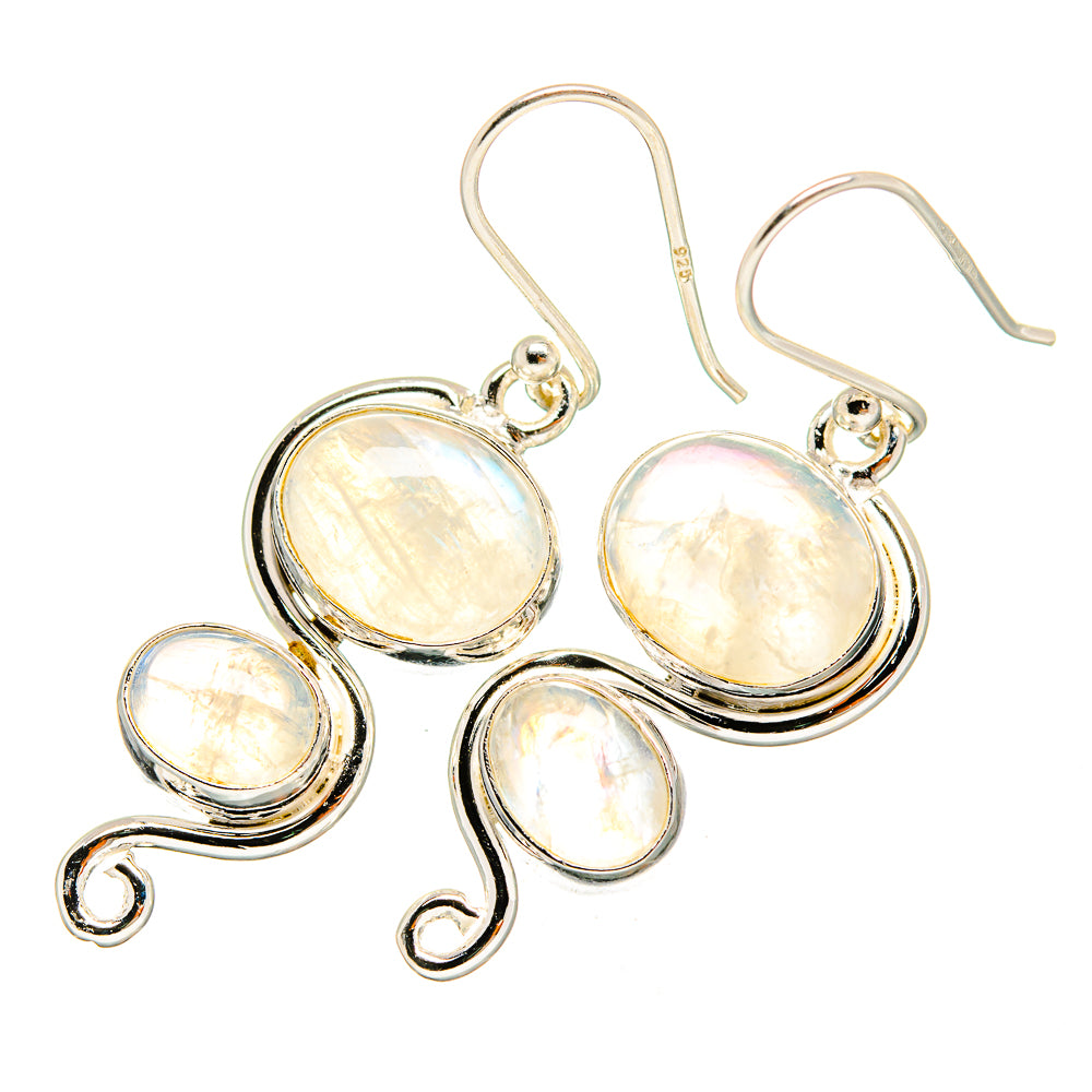 Rainbow Moonstone Earrings handcrafted by Ana Silver Co - EARR419394