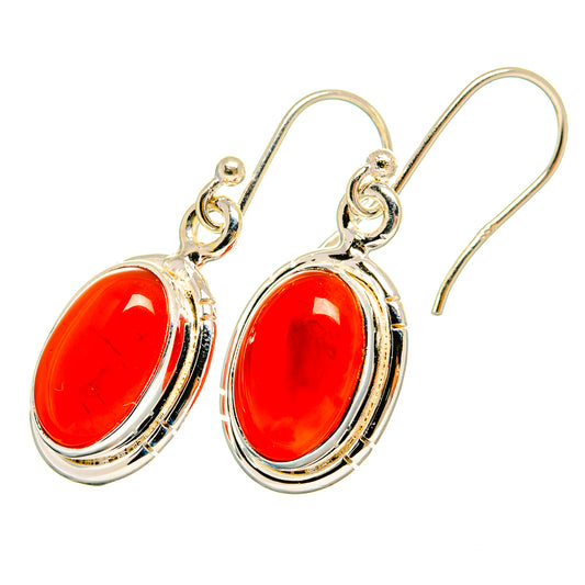 Red Onyx Earrings handcrafted by Ana Silver Co - EARR419400
