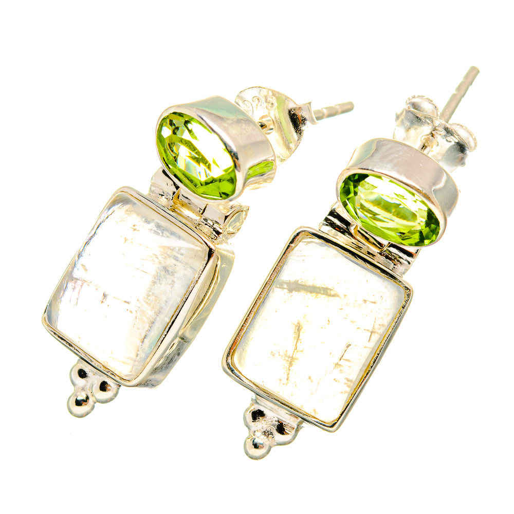 Rainbow Moonstone Earrings handcrafted by Ana Silver Co - EARR419401