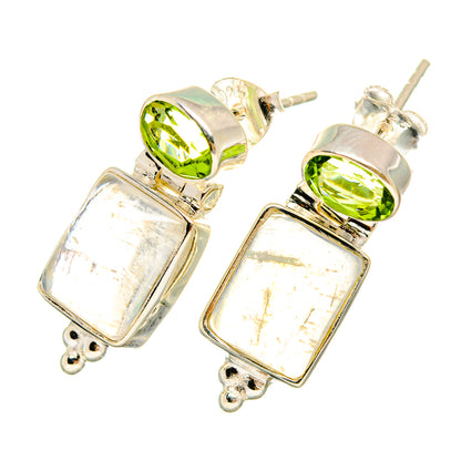Rainbow Moonstone Earrings handcrafted by Ana Silver Co - EARR419401
