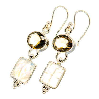 Rainbow Moonstone Earrings handcrafted by Ana Silver Co - EARR419402