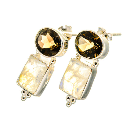 Rainbow Moonstone Earrings handcrafted by Ana Silver Co - EARR419403