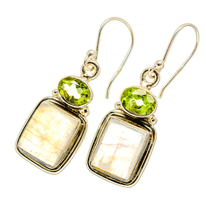 Rainbow Moonstone Earrings handcrafted by Ana Silver Co - EARR419404