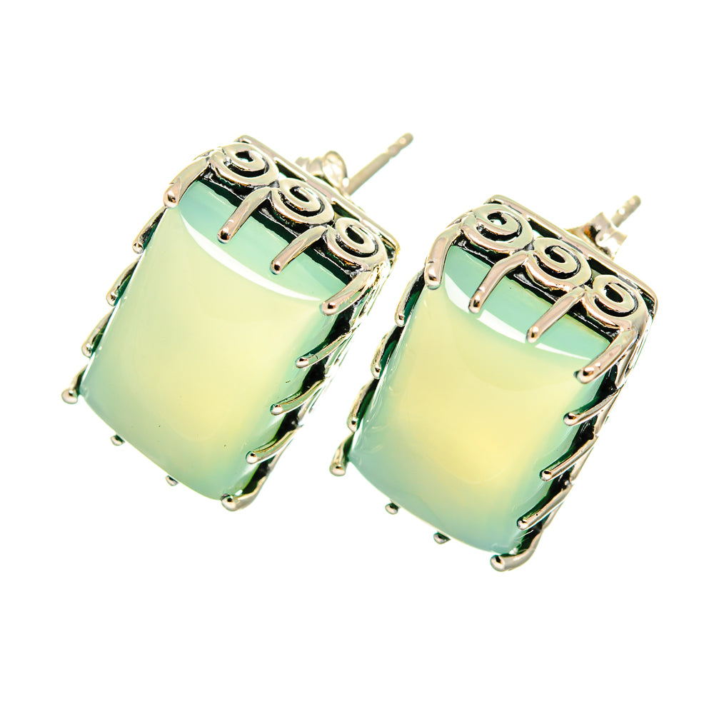 Aqua Chalcedony Earrings handcrafted by Ana Silver Co - EARR419408