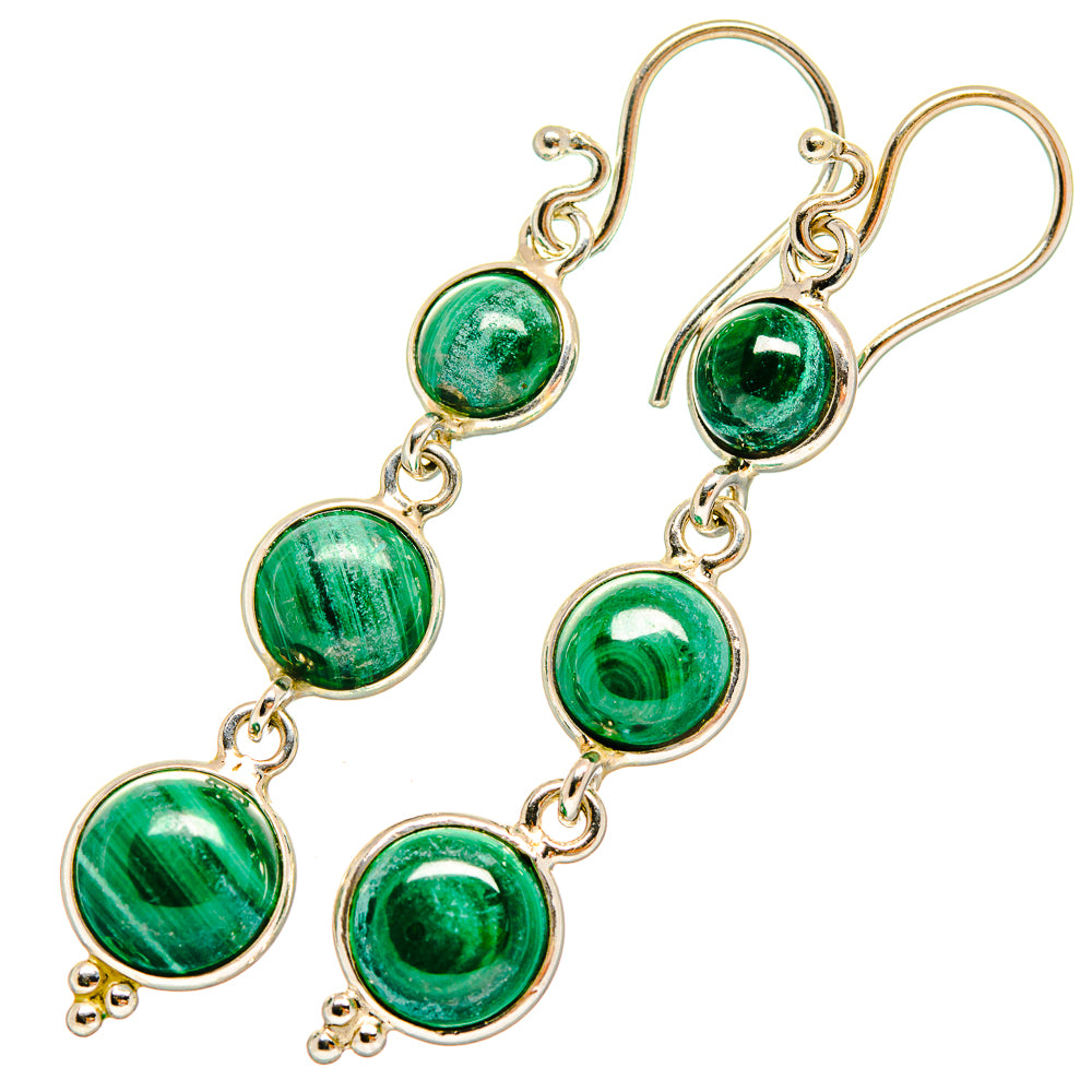 Malachite Earrings handcrafted by Ana Silver Co - EARR419411