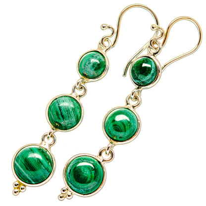 Malachite Earrings handcrafted by Ana Silver Co - EARR419411