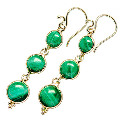 Malachite Earrings handcrafted by Ana Silver Co - EARR419413