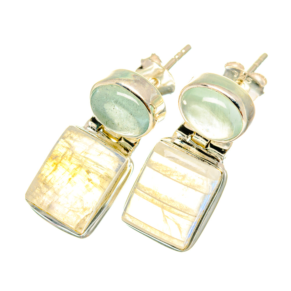 Rainbow Moonstone Earrings handcrafted by Ana Silver Co - EARR419414
