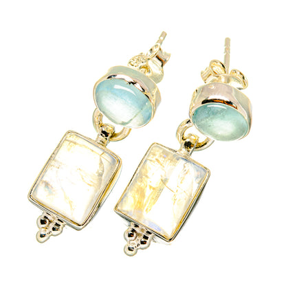Rainbow Moonstone Earrings handcrafted by Ana Silver Co - EARR419417