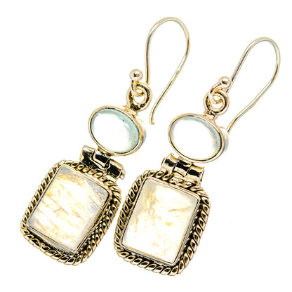 Rainbow Moonstone Earrings handcrafted by Ana Silver Co - EARR419420