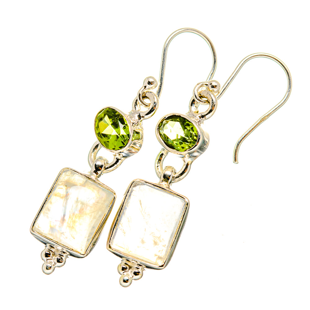 Rainbow Moonstone Earrings handcrafted by Ana Silver Co - EARR419426
