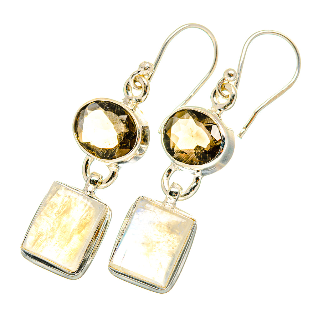 Rainbow Moonstone Earrings handcrafted by Ana Silver Co - EARR419427