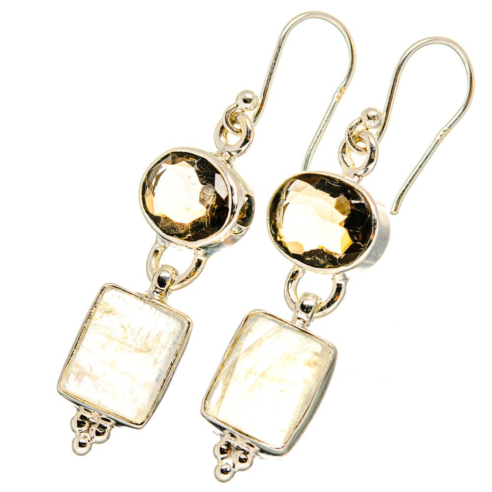 Rainbow Moonstone Earrings handcrafted by Ana Silver Co - EARR419432
